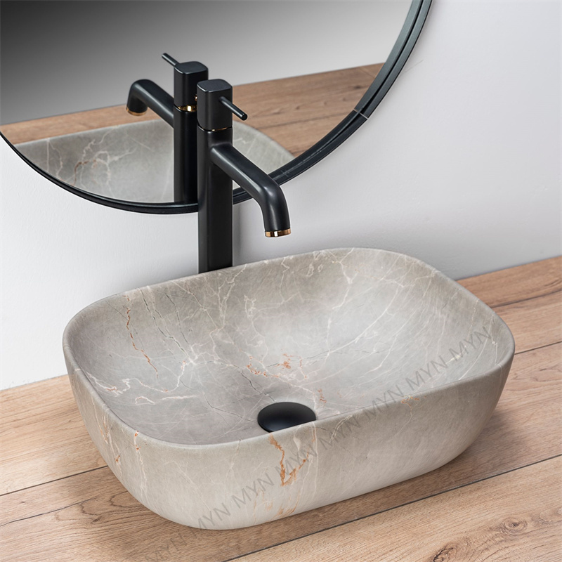 Hot Sales Above Counter Sink Sanitary Ware Ceramic Handmade Marble Wash Basin