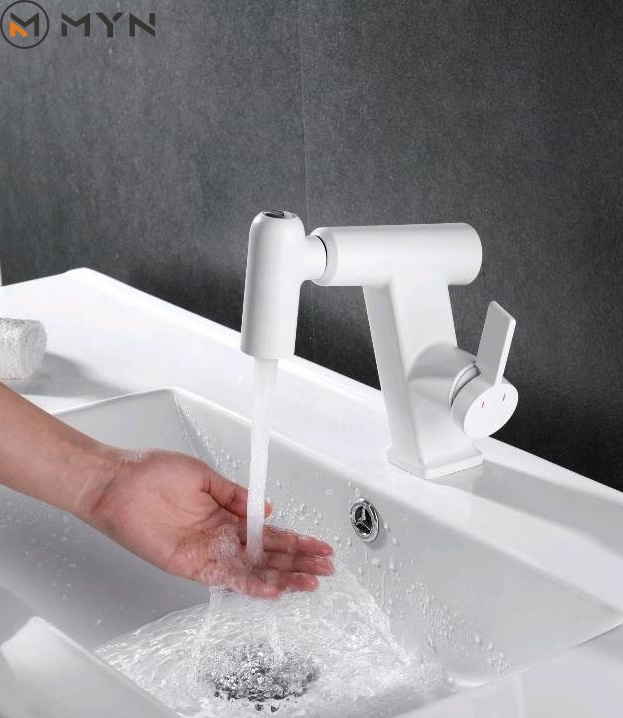 New Design Silver Rotatable Digital Temperature Display Bathroom Hot Cold Water Pull Bathroom Sink Mixer Basin Faucet