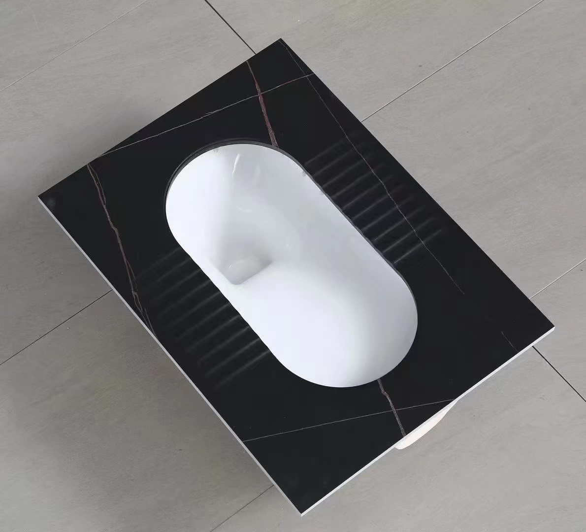 Factory Supply Sintered Stone Squat Pan Floor Mount Toilet WC Public Squat Pan