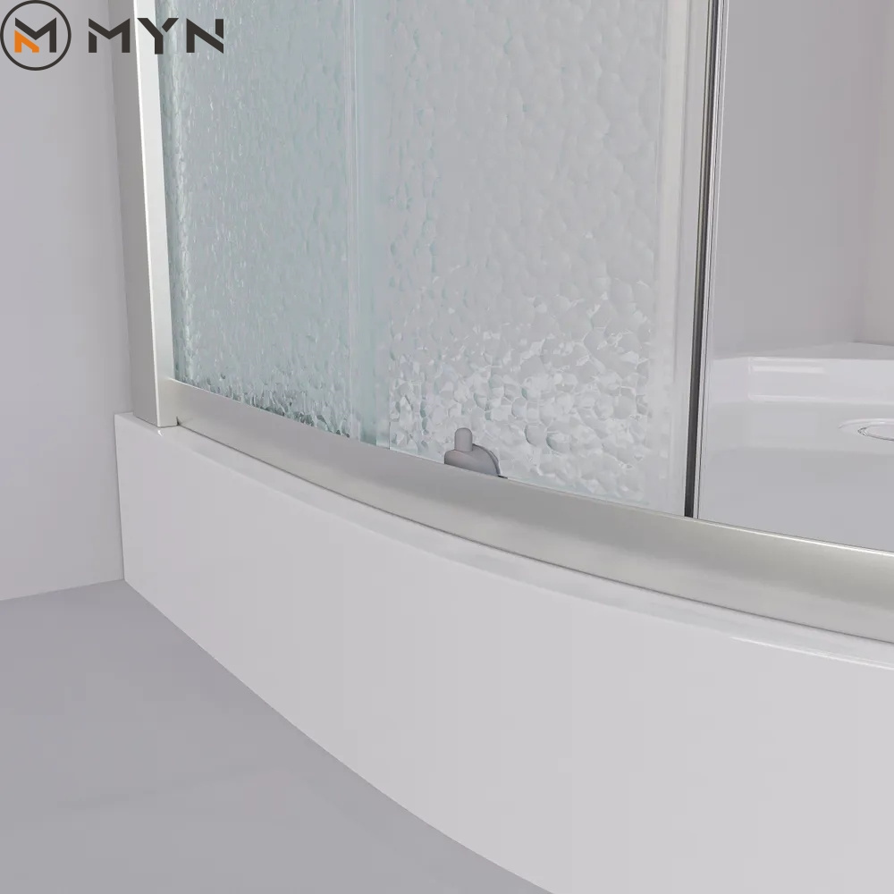 MYN  aluminum profile shower box frosted non-transparent opaque glass shower enclosure sliding shower doors