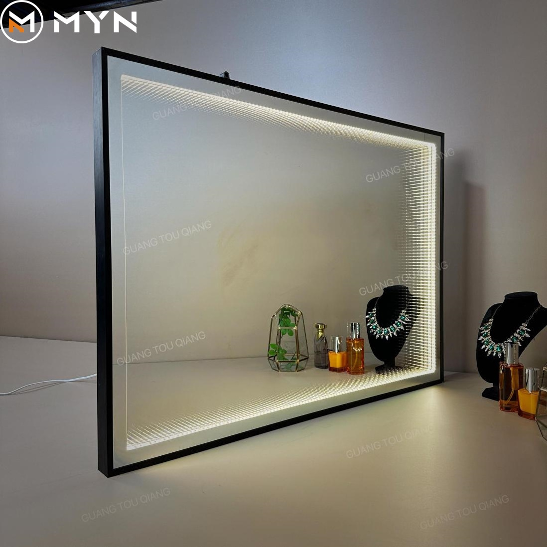 Customized Wall Mounted Tunnel Mirror Decorative Endless See Through Mirror Sheet for Innovative 3D LED Infinity Mirror