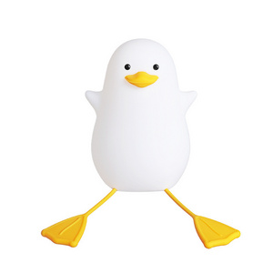 New Style Bedroom Soft Cute Sleeping Bedside Lamp Children Duck Warm Night Light Silicone Pat Table Lamp For Room