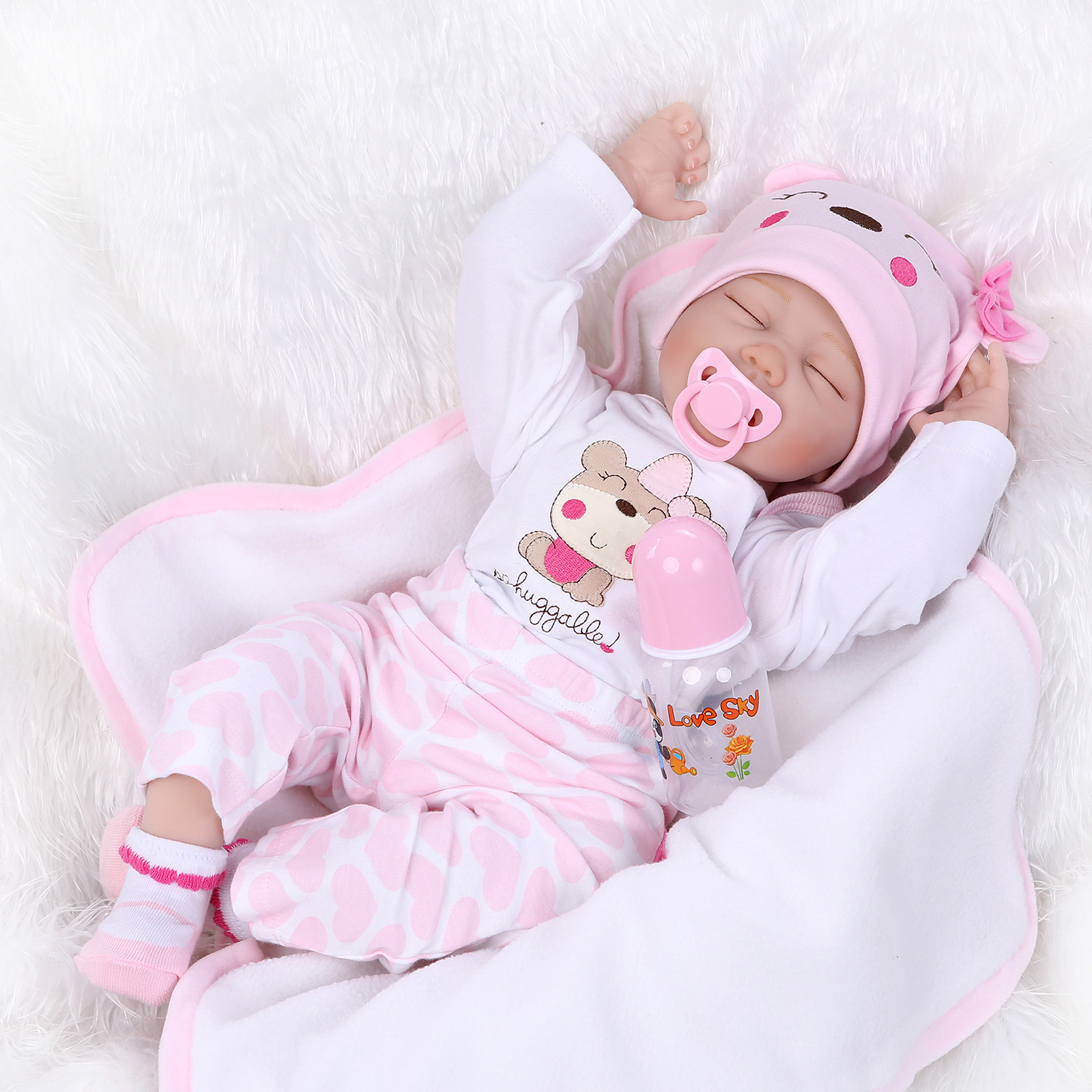 Custom Newborn Baby Dolls Silicone Cute Soft Babies Doll Fashion Bebe Reborn Dolls 55cm Baby Toys for Girls Princess Kid DIY