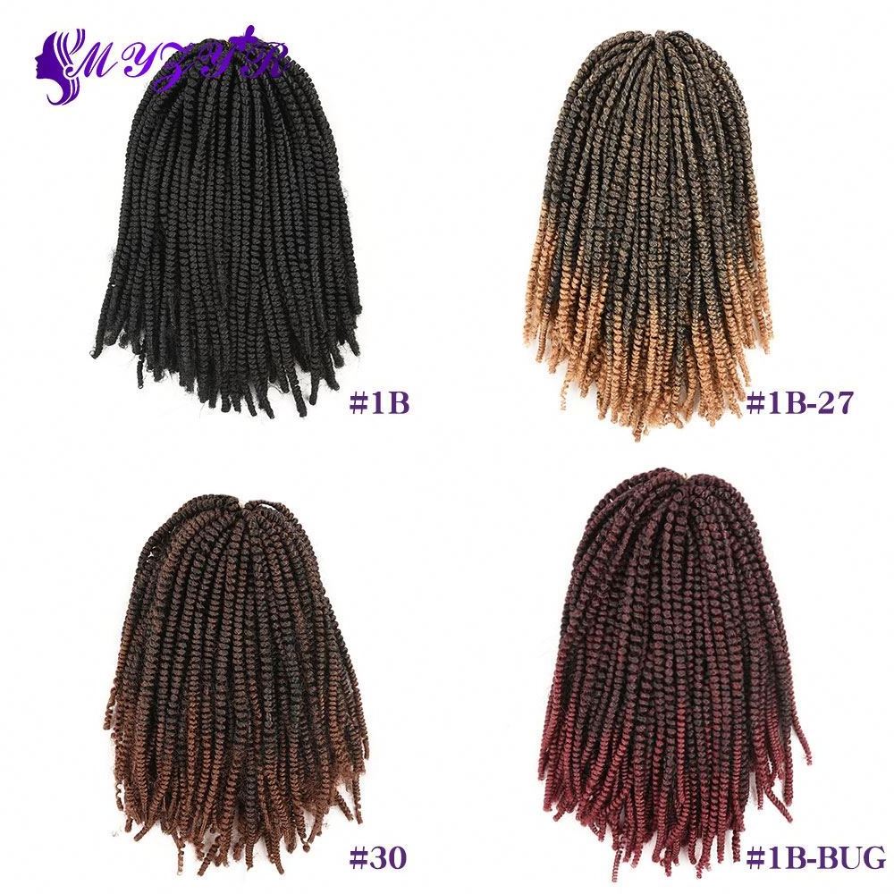 Passion Twist Hair 8 inch Fluffy Prelooped Crochet Braids Nubian Twists Synthetic Braiding Hair Extension For Women