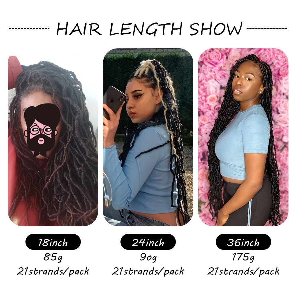 MYZYR 18inch  meche senegalese afro kinki curly hair extensions fauxlocs jumbo Nu Faux Locs Crochet twist Braids