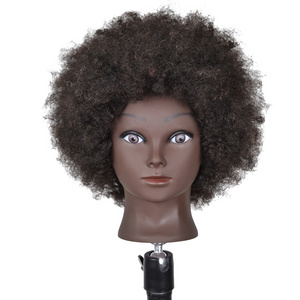 Wholesale Human Hair Mannequin Head Hairdresser Training Head Manikin Cosmetology Doll Head 14inches wigs for black women human