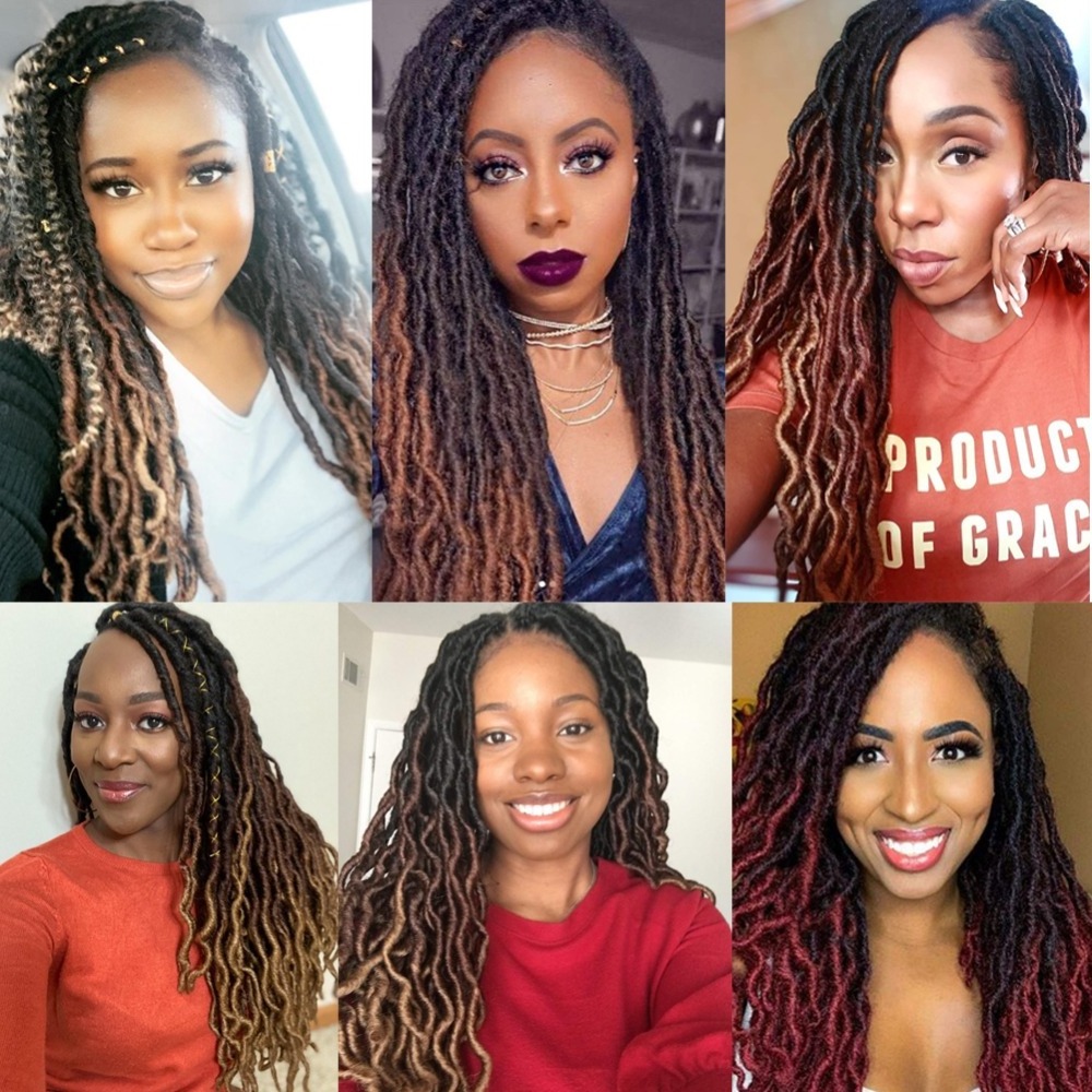 Factory Wholesale MYZYR Goddess Locs Gypsy Locs Crochet Braids Ombre Gypsy Locks 18 inch Faux Locs for women 2020