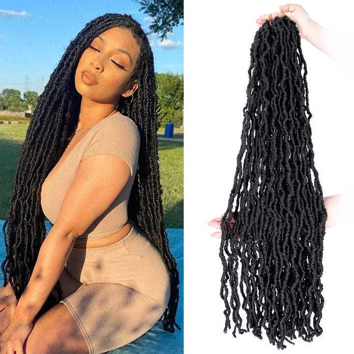 Free Sample 18Inch 24Inch 36Inch Crochet Hair Extension 21 strands Synthetic Crochet Hair Nu Locs Dreadlock Hair Bulk