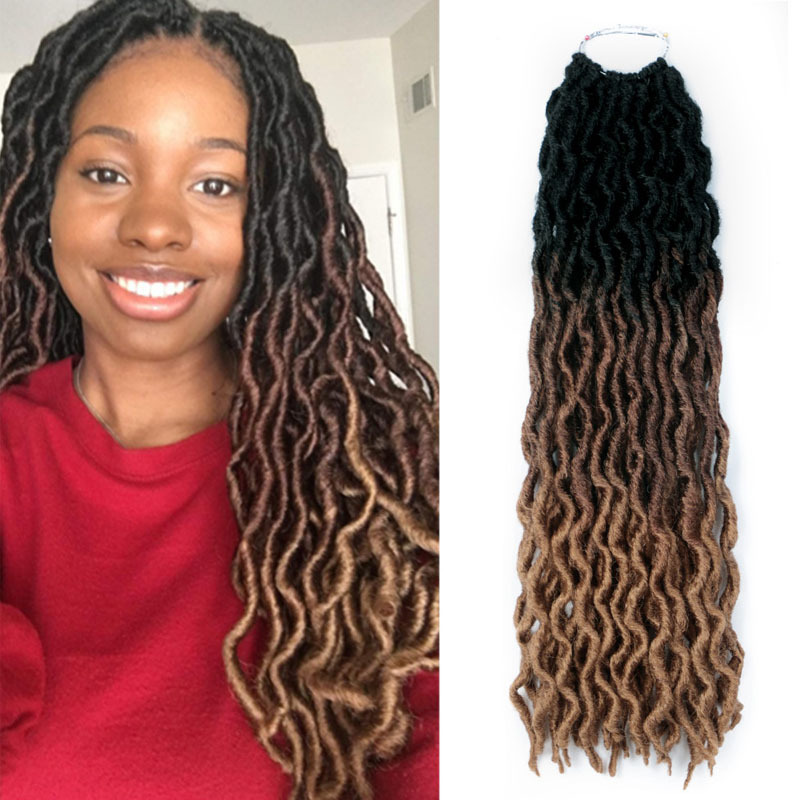 Factory Wholesale MYZYR Goddess Locs Gypsy Locs Crochet Braids Ombre Gypsy Locks 18 inch Faux Locs for women 2020