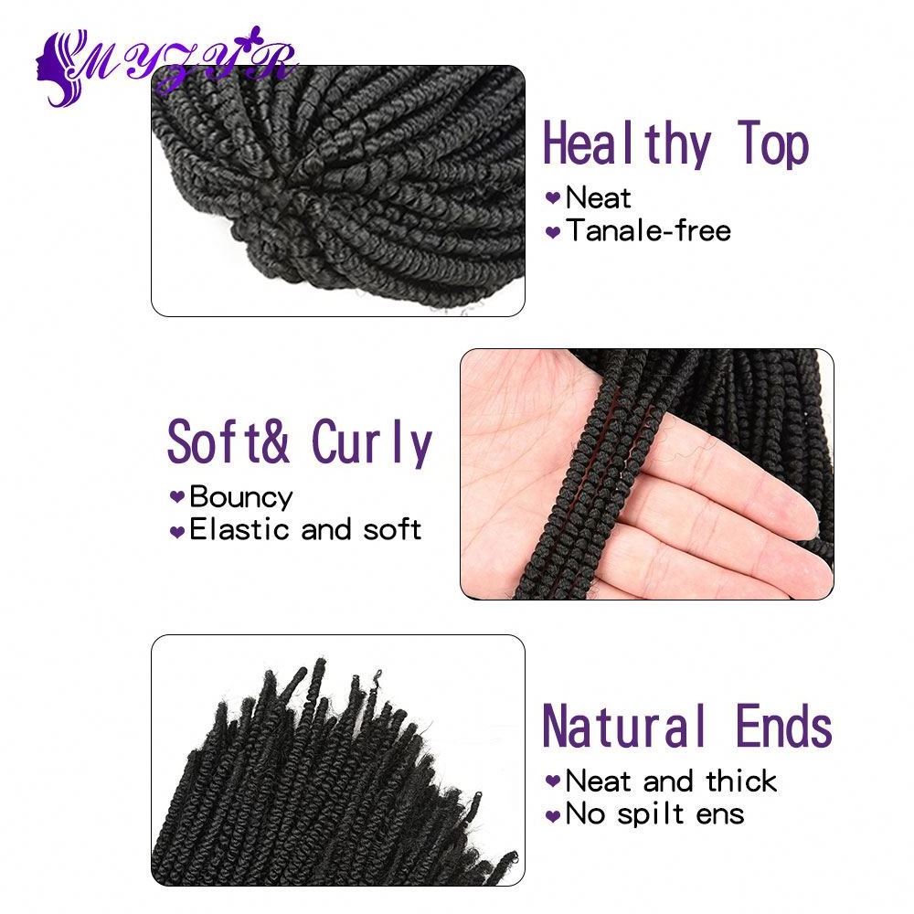 Passion Twist Hair 8 inch Fluffy Prelooped Crochet Braids Nubian Twists Synthetic Braiding Hair Extension For Women