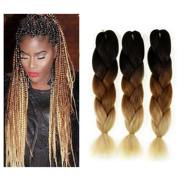 Synthetic Jumbo Braids For African American Women 24 Inch Synthetic Crochet Braiding Hair For Black Women 100g Hair Extensions