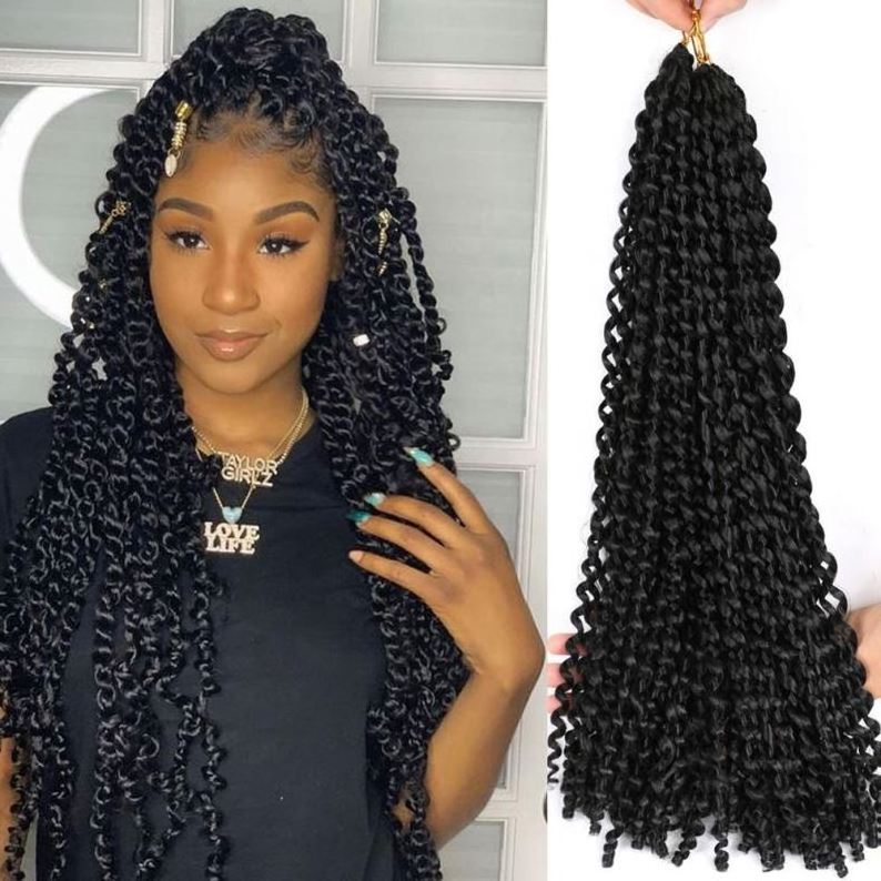 MYZYR Faux Locs Crochet Hair Passion Twist Braiding Hair Synthetic Heat Resistant Fiber #1B #T27 #T30 16inch 80g 22 Strands