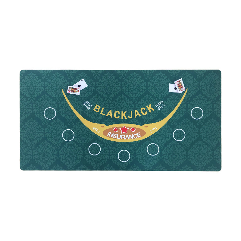 texas gambling customized entertainment round custom tabletop 1.2*0.6m suede rubber square green poker table mat