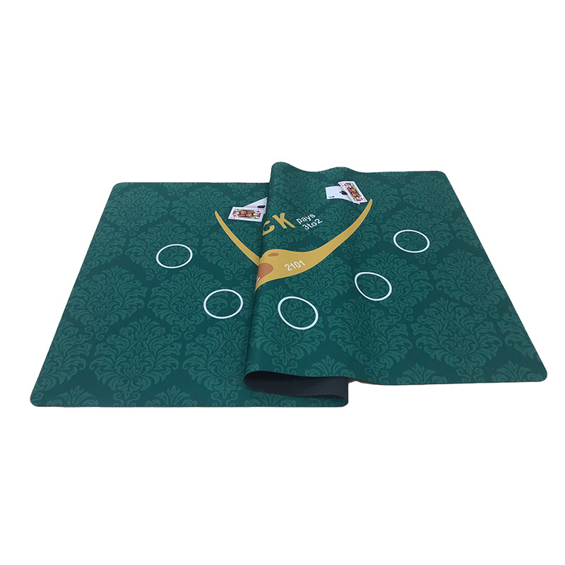 texas gambling customized entertainment round custom tabletop 1.2*0.6m suede rubber square green poker table mat