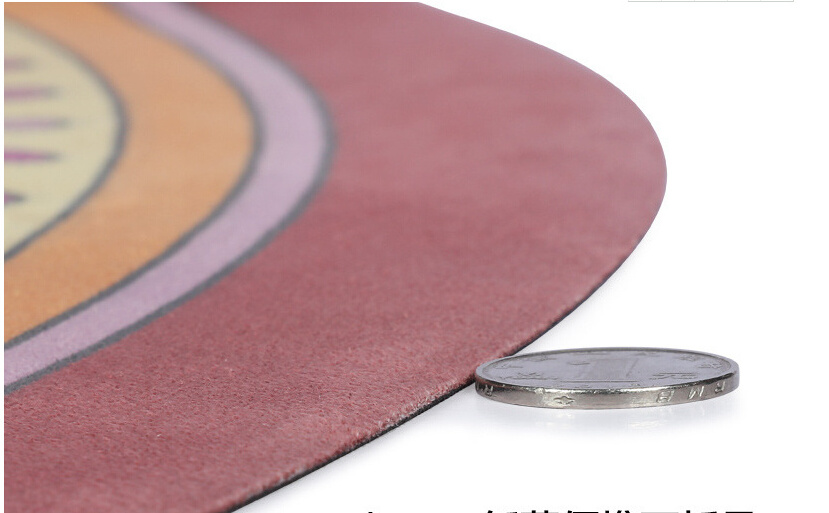 Outdoor exercise light weight natural rubber microfiber 4 mm suede yoga mat custom foldable round travel yoga mat