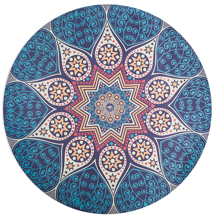 150cm Diameter Round Printed Natural Rubber Yoga Mat