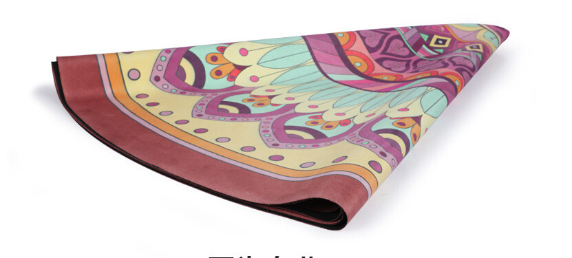 Outdoor exercise light weight natural rubber microfiber 4 mm suede yoga mat custom foldable round travel yoga mat