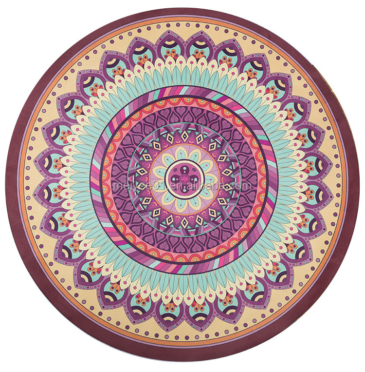 150cm Diameter Round Printed Natural Rubber Yoga Mat