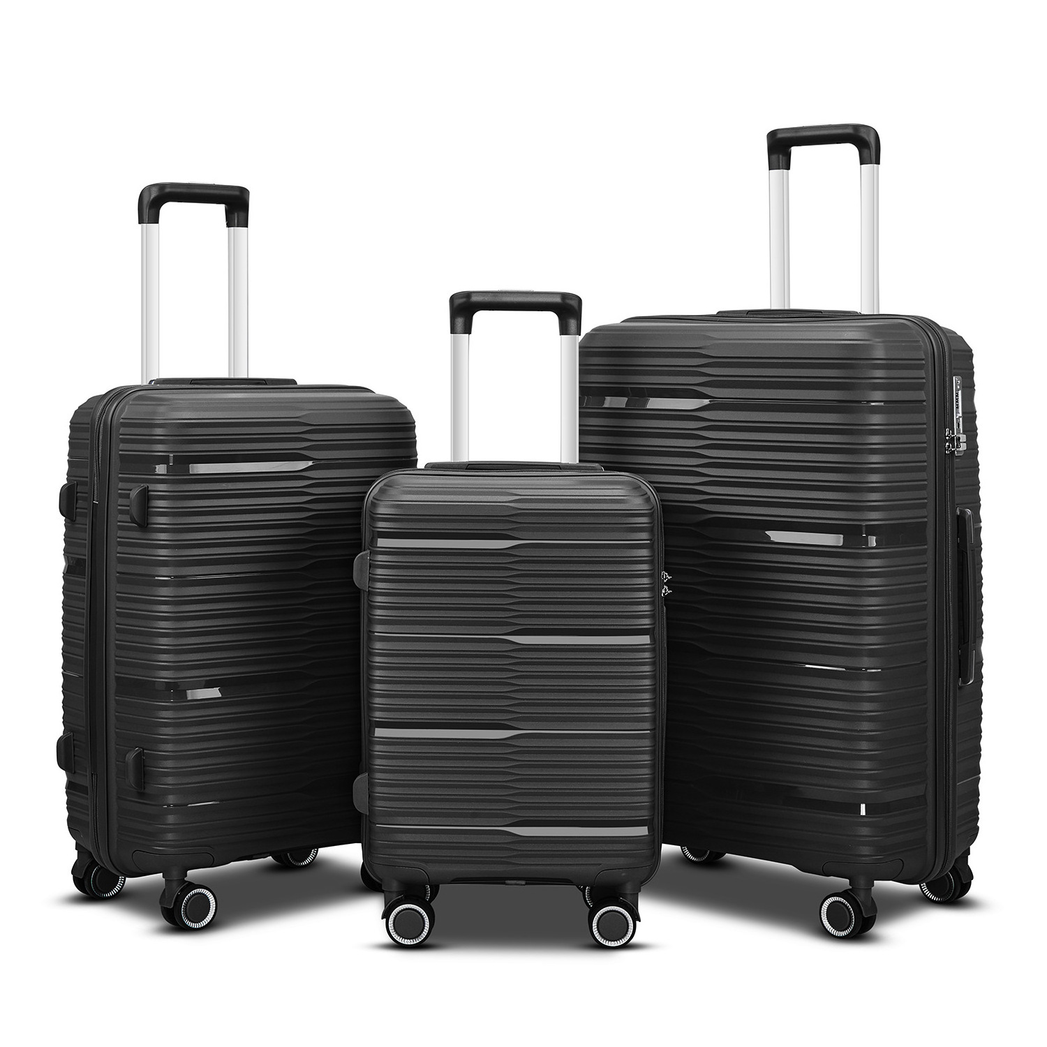 Durable Other luggage Travel Bags PP Injection Luggage Suitcase with tsa lock 360 degree universal wheels