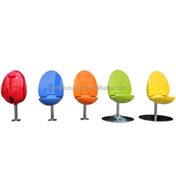 Hot Sale Garden Outdoor Modern ABS Colorful Plastic Seat Stainless Steel Metal Leg Restaurant Swing Tulip Chair