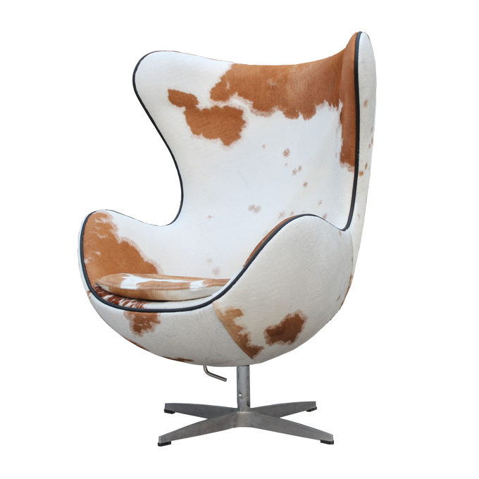 modern classic fiberglass egg chair/pony leather oval pod egg chair