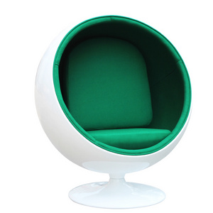 Classic Swivel Fiberglass Oval Ball Chair Velvet Egg Hanging Pod Chair for standing