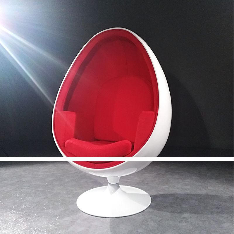 Classic Swivel Accent Fiberglass Oval Ball Chair Velvet Egg Pod Chair White Ball Hanging Aviator One Arm Chair