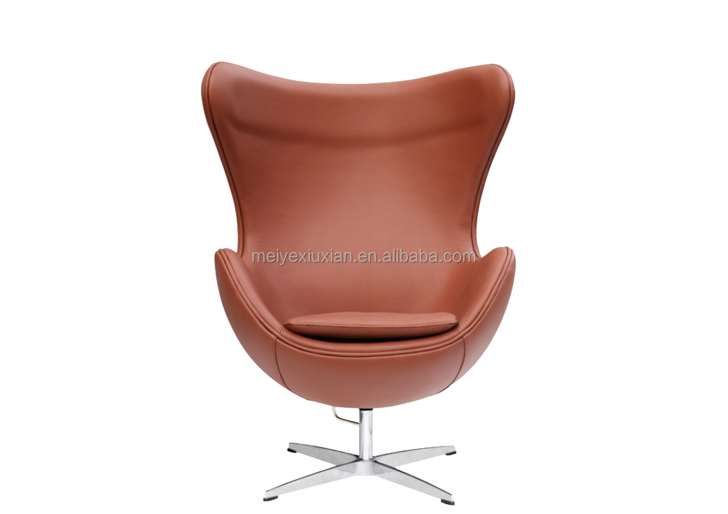 modern classic fiberglass egg chair/pony leather oval pod egg chair