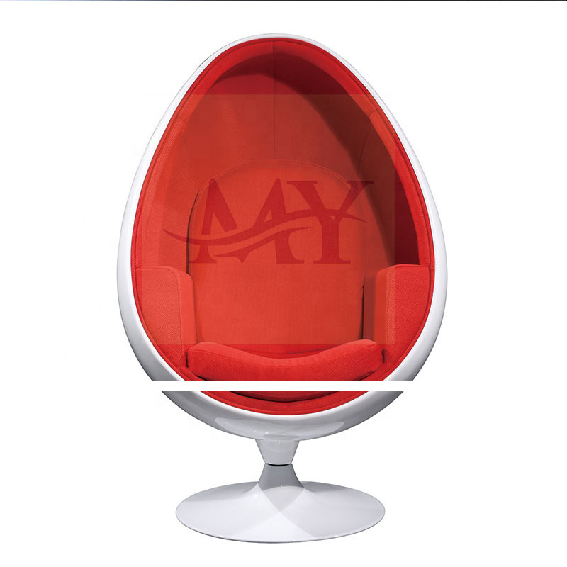 Classic Swivel Accent Fiberglass Oval Ball Chair Velvet Egg Pod Chair White Ball Hanging Aviator One Arm Chair