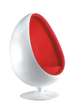 Classic Swivel Fiberglass Oval Pod Chair Fabric cushion Speakers Egg Chair with Arms