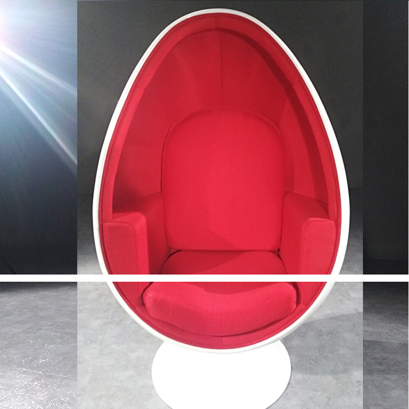 Classic Swivel Accent Fiberglass Oval Ball Chair Velvet Egg Pod Chair White Ball Hanging Aviator One Arm Chair