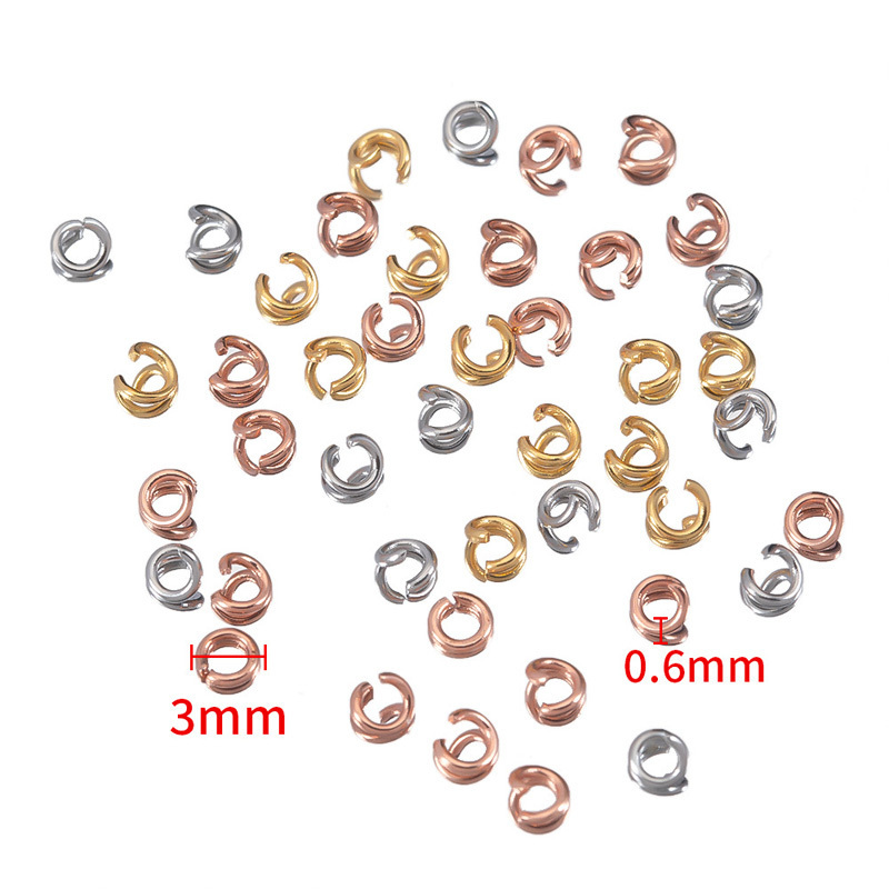 Low MOQ Gold Plated Stainless Steel Jump Rings Split Rings Connectors For DIY Jewelry Making Supplies Accessories