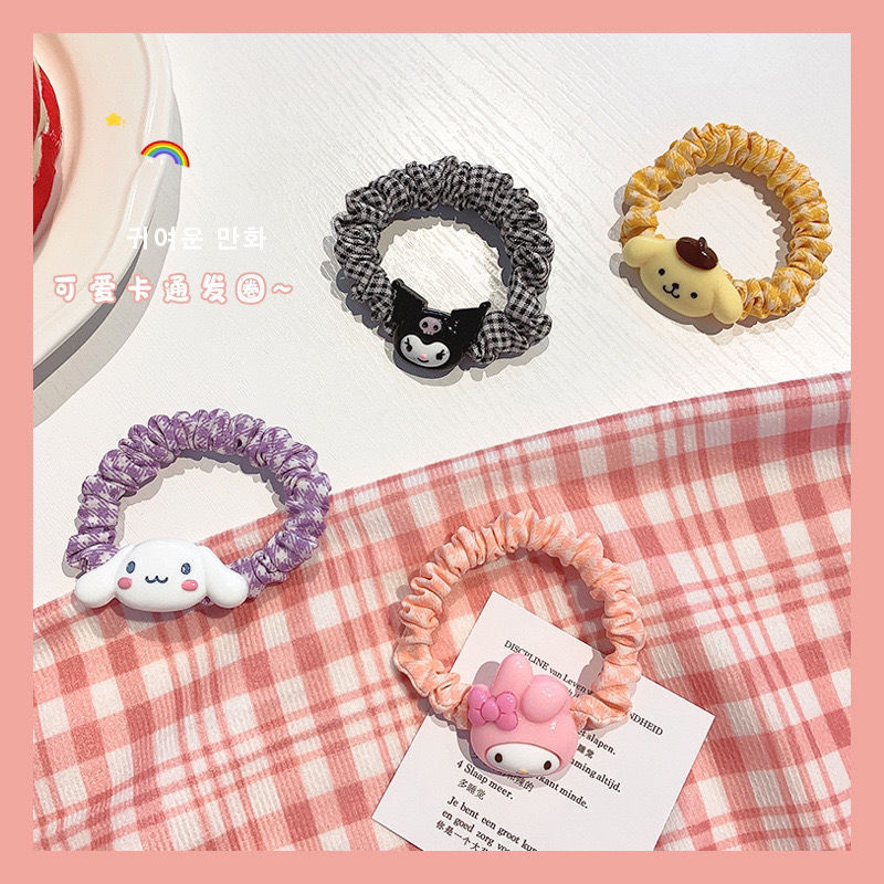 Cute stretchy elastic ponytail holder kids hair ties candy color animal hair scrunchies cartoon for  baby girl hair accessories