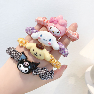 Cute stretchy elastic ponytail holder kids hair ties candy color animal hair scrunchies cartoon for  baby girl hair accessories