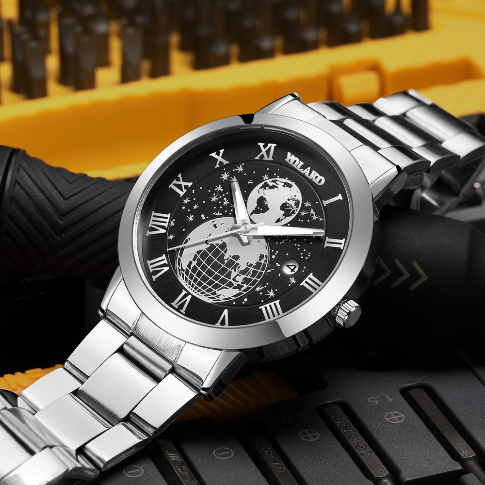 Yolako Black Man Luxury Stainless Steel Montre Homme wrist original men's watch Gift Sale For Men