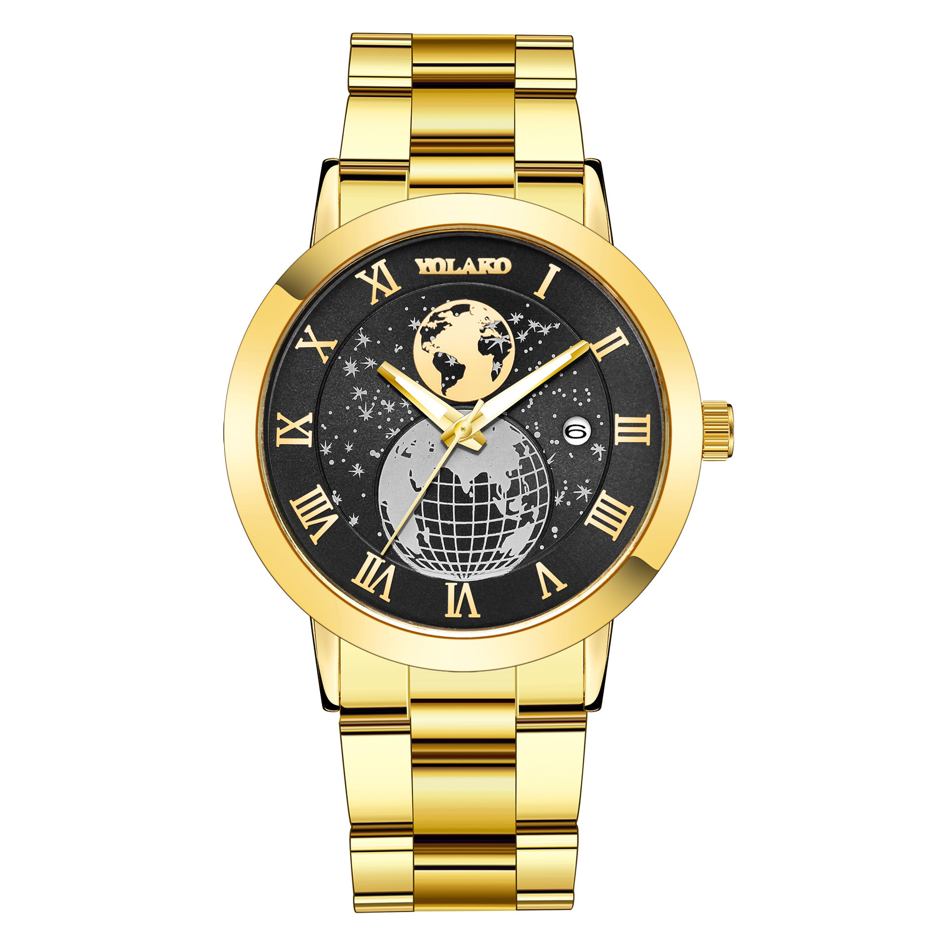 Yolako Black Man Luxury Stainless Steel Montre Homme wrist original men's watch Gift Sale For Men