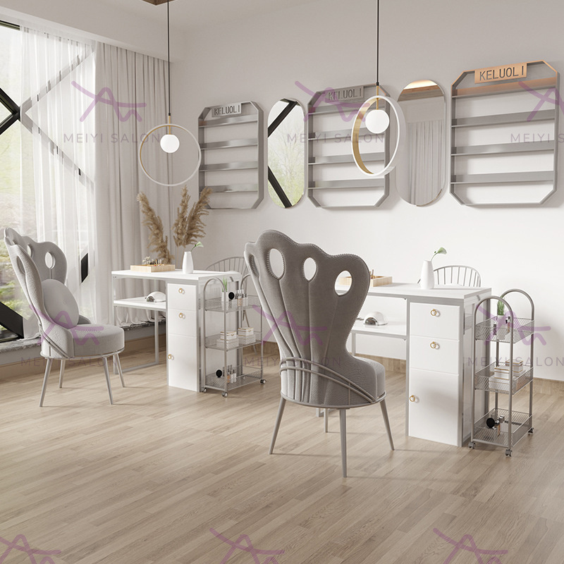 Cheap Salon Furniture Nail Salon Interior Design nails Art desk and Chair Furniture Manicure Desk Nail Table