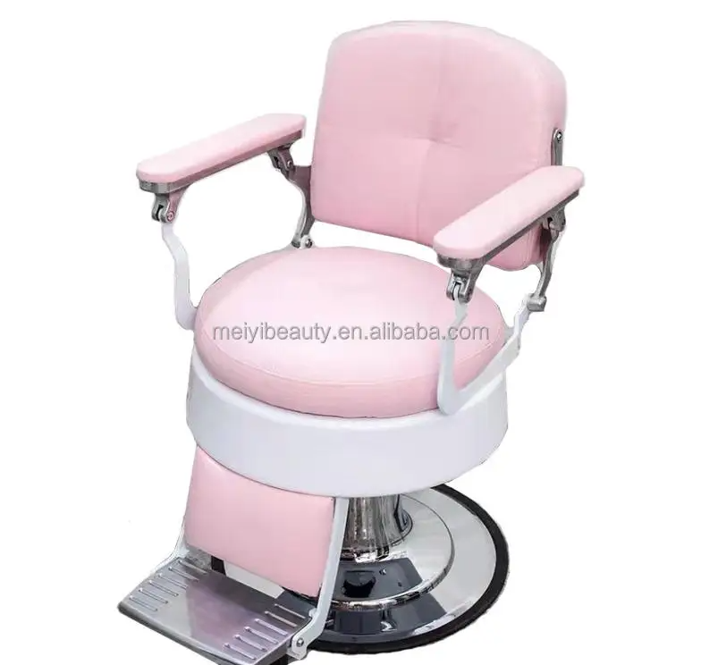 Modern Leisure Style Hydraulic Barber Chair Factory Price Salon Furniture in Pink for Hairdressing and Hair Cut