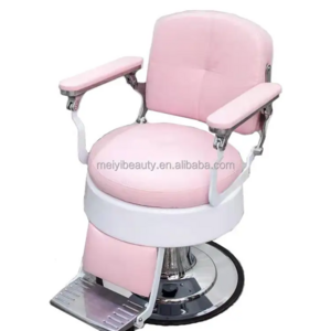 Modern Leisure Style Hydraulic Barber Chair Factory Price Salon Furniture in Pink for Hairdressing and Hair Cut