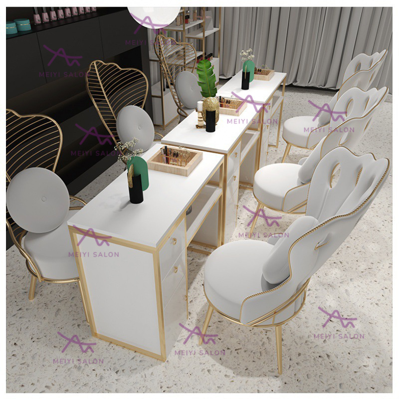 Cheap Salon Furniture Nail Salon Interior Design nails Art desk and Chair Furniture Manicure Desk Nail Table