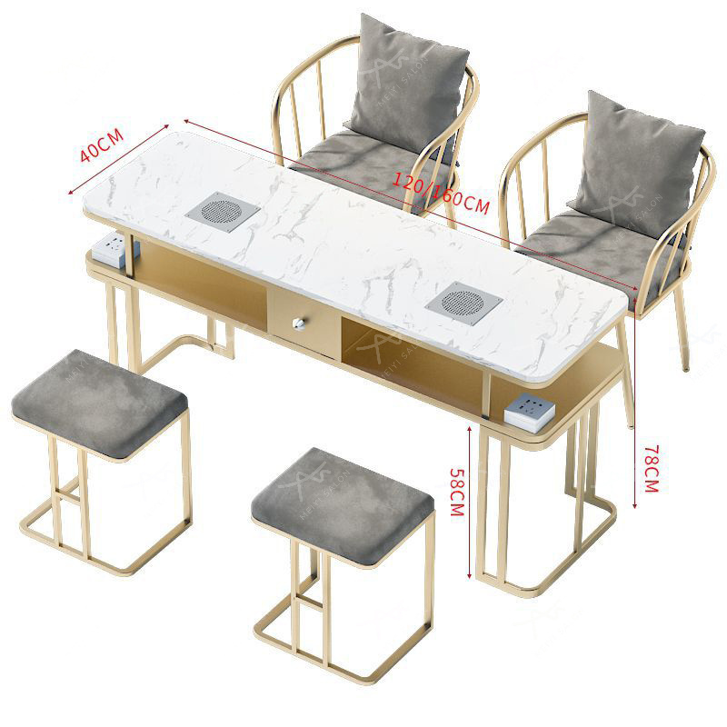 Luxury Marble Top Manicure Table with Dust Collector for Nail Technician Workshop Use on Sale