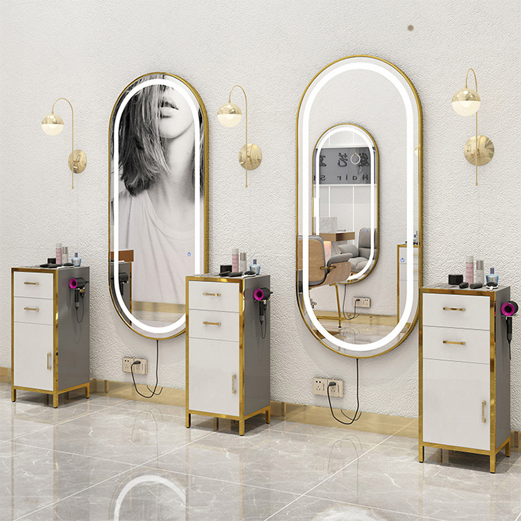 Large Led Full Length Backlit Salon Furniture Mirror Oversize Dressing Mirror Beauty Barber Led Backlit Mirror