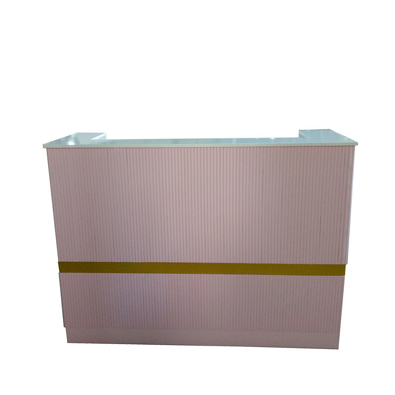 Superior Quality Office Furniture Counter Front Table Design Nail Salon Pink Reception Desk Customized Color Front Desk