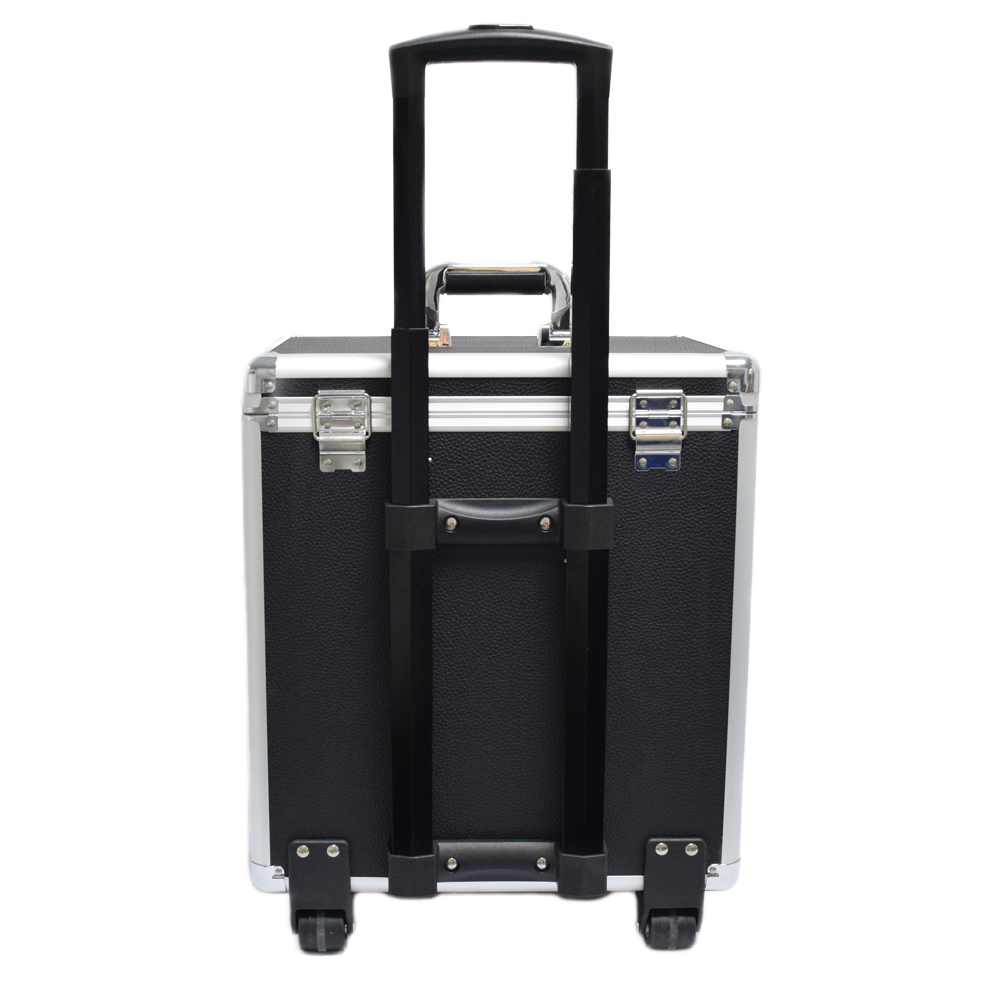 Aluminum jewelry case with drawers jewelry trolley case with wheels