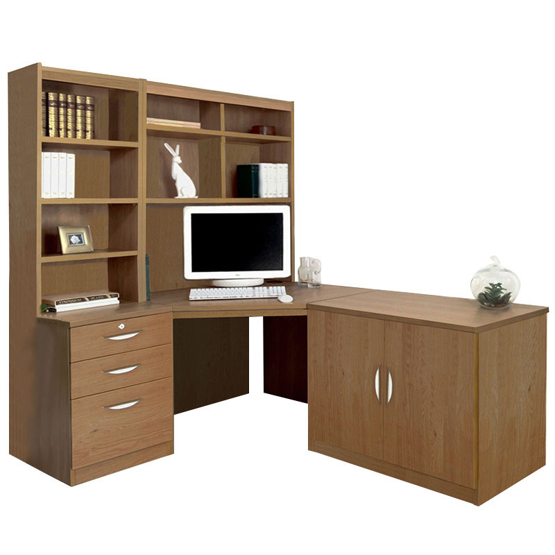 High Tech Office Furniture U Shaped Executive Office Table with Hutch Cabinet