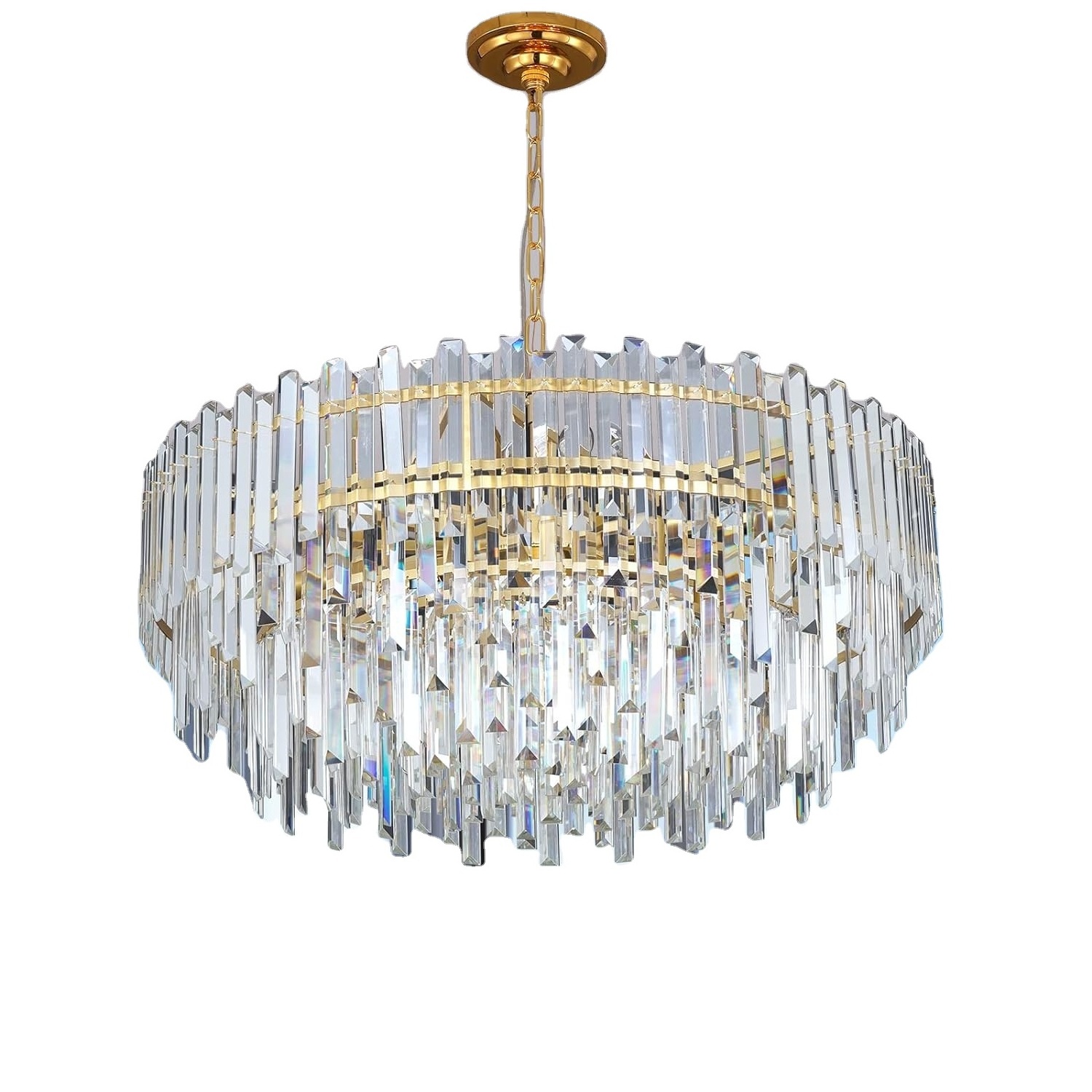 MEEROSEE Gold Modern Crystal Chandelier Pendant Lights for Dining  Living Bedroom Foyer Entryway Ceiling Hanging MD6068A