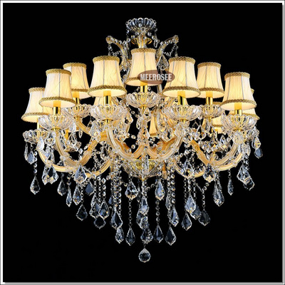 MEEROSEE Cognac color Crystal Hotel Chandelier Torch Cristal lustres pendentes Large Hanging luminaire MD88062