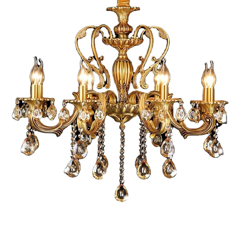 MEEROSEE Luxury K9 Crystal chandelier Hanging Lamp For Living room Villa Crystal Decorative Chandelier Bedroom