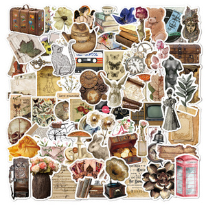 DIY Vintage Stickers Craft Kits Notebook Collage Album Paper Sticker 100 PCS Waterproof Vinyl Aesthetic Stickers Water Bottle