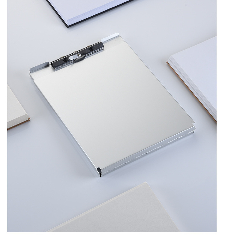 Aluminum Clipboard Metal with Storage Form Holder Steel Stainless Binder with High Capacity Clip Posse Box Heavy Duty Made